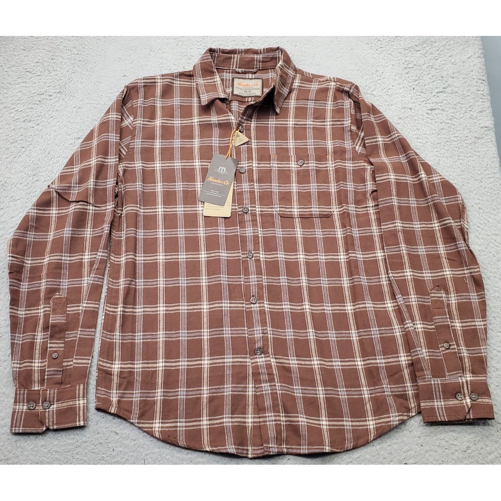 Hawke & Co Flannel Shirt Mens M Multi Plaid Long Sleeve Chest Pocket Button Up